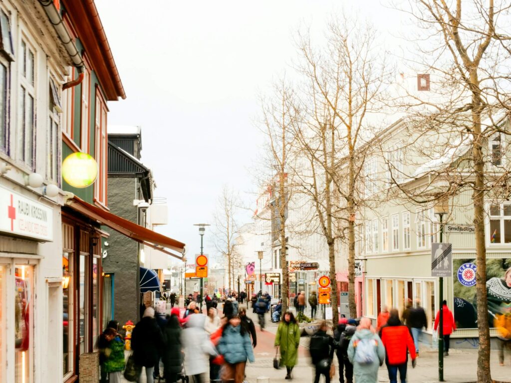 People on their way to work in Iceland