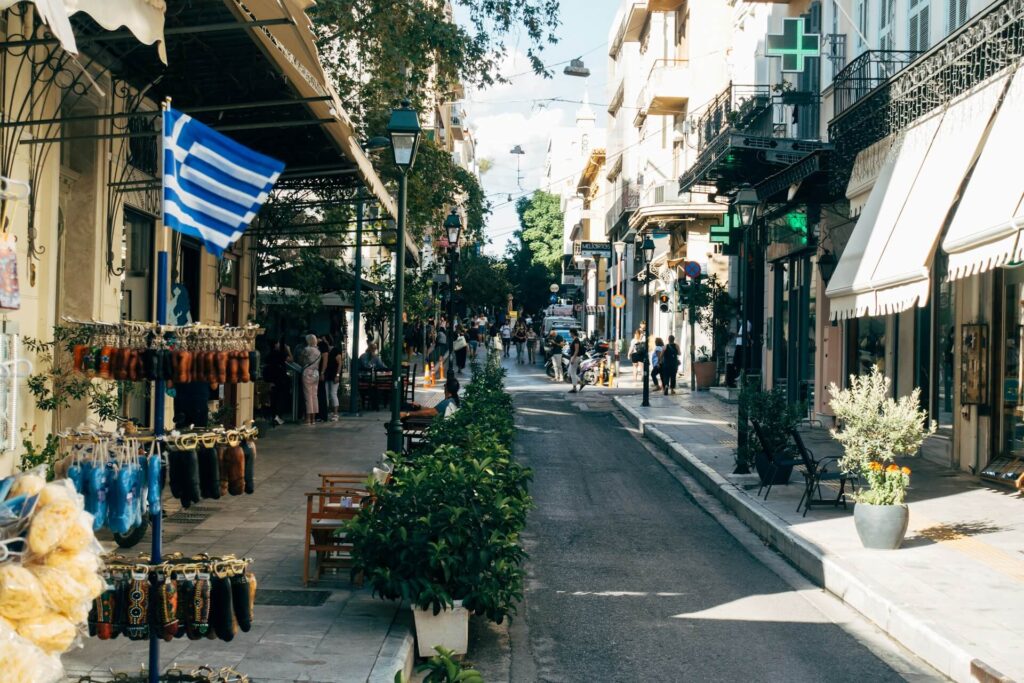 Das Leben in der Stadt in Athen